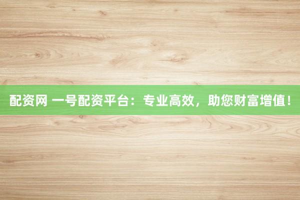 配资网 一号配资平台：专业高效，助您财富增值！