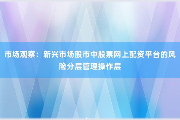 市场观察：新兴市场股市中股票网上配资平台的风险分层管理操作层