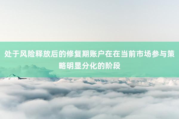 处于风险释放后的修复期账户在在当前市场参与策略明显分化的阶段