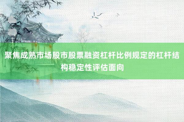 聚焦成熟市场股市股票融资杠杆比例规定的杠杆结构稳定性评估面向
