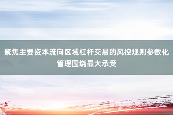 聚焦主要资本流向区域杠杆交易的风控规则参数化管理围绕最大承受