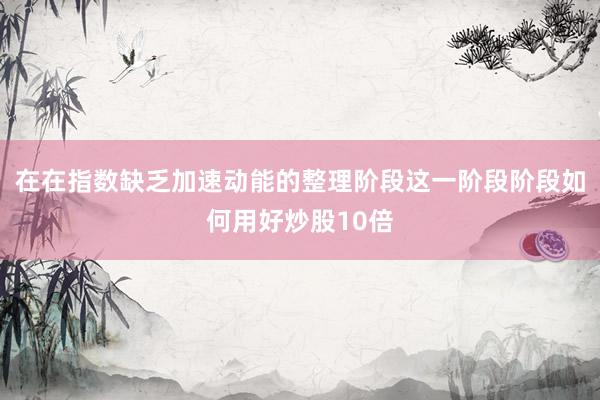 在在指数缺乏加速动能的整理阶段这一阶段阶段如何用好炒股10倍