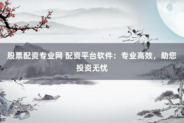 股票配资专业网 配资平台软件：专业高效，助您投资无忧