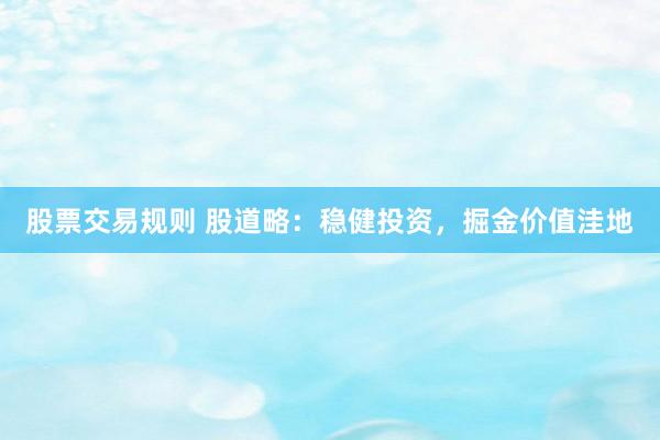 股票交易规则 股道略：稳健投资，掘金价值洼地