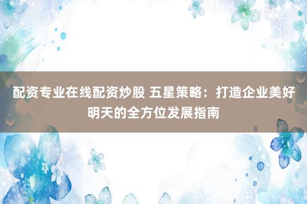配资专业在线配资炒股 五星策略：打造企业美好明天的全方位发展指南